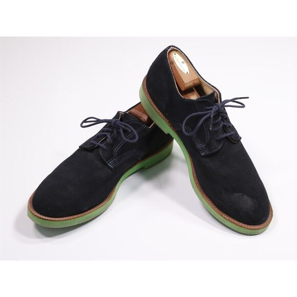 Walk-Over Navy Lime Green Suede Nubuck Oxford Dress Shoes Mens 11.5 main image 4